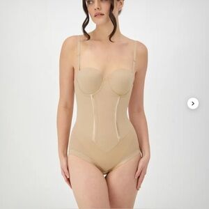 Maidenform 34 B Ultra-Firm Convertible Body Shaper Built-In Underwire Bra latte